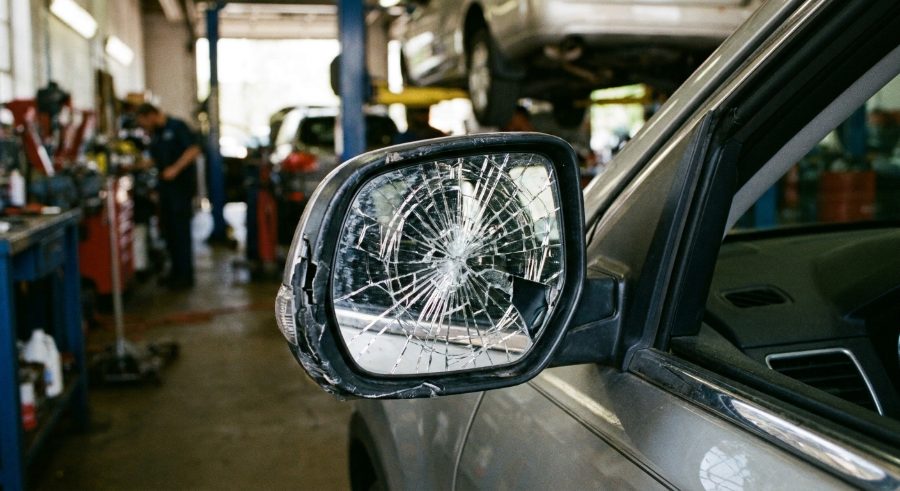 Cracked side mirror repair in El Paso, TX